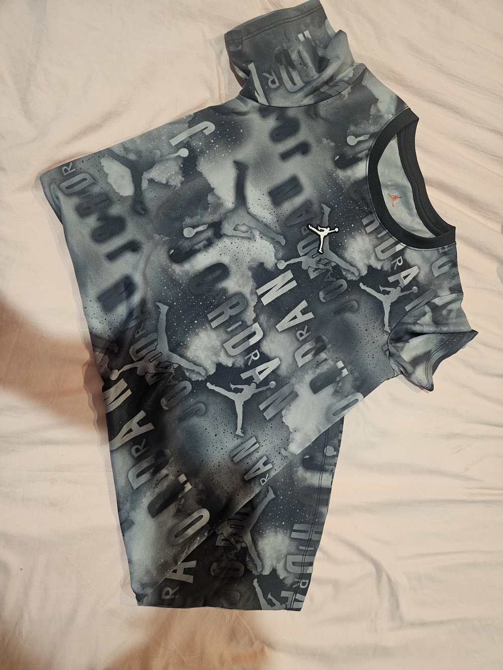 Jordan Kids Printed Tee-Shirt Dress with Jumpman Logo - Gray/Black